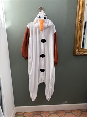 Olaf Snowman Adult Frozen Unisex Sz L Costume Onesie
